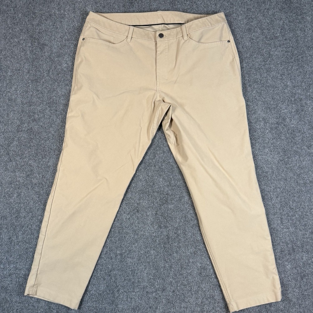 Lululemon ABC Utilitech Canvas Pants Mens 36x28 Khaki Tan Stretch 5 Pocket Jean